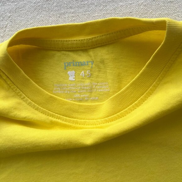 Primary Long-Sleeve Classic Tee, Size 4-5, Yellow, PLAY - Picture 4 of 7